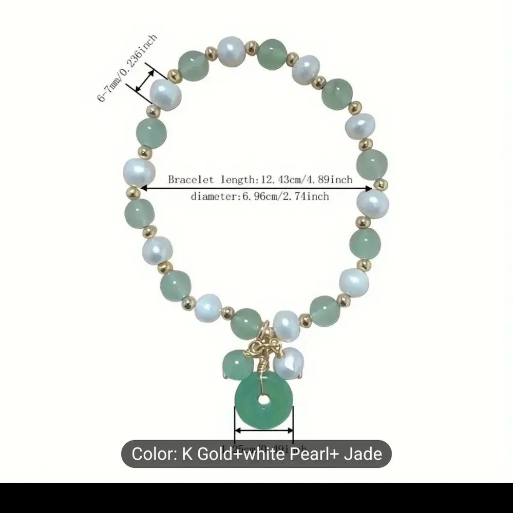 💚💚HOST PICK💚💚 STUNNING!! Jade and Freshwater Pearl Bracelet with GOLD Beadin - Picture 7 of 16